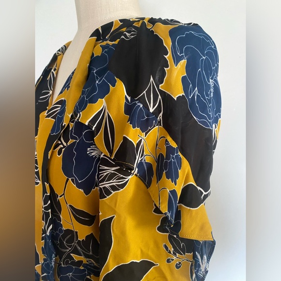 Parker Women's Gigi Long Sleeve Tie Neck Smock Waist Short Dress - Picture 8 of 8